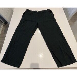 Eileen Fisher XL Organic Linen Wide Leg Ankle Crop Pants Capsule Resort Vacation